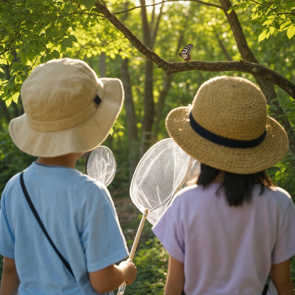 自然体験プログラムに参加する子供たち